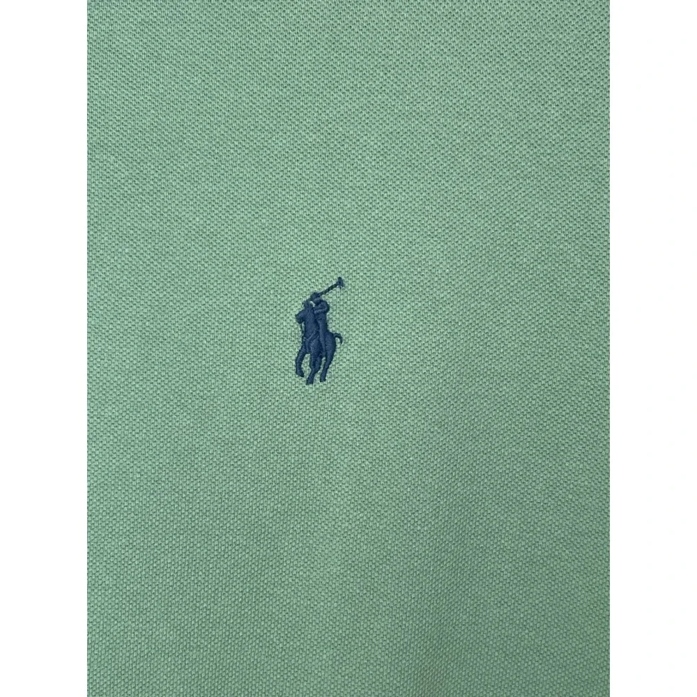 Polo Ralph Lauren Mens Large Classic Fit Pique Polo Shirt Light Green Pony Logo